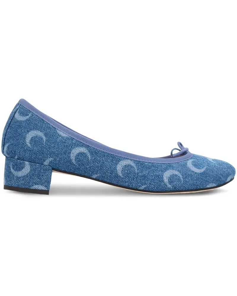 Repetto x Marine Serre Camille Pumps mit Sichelmond-Print - Blau Blau