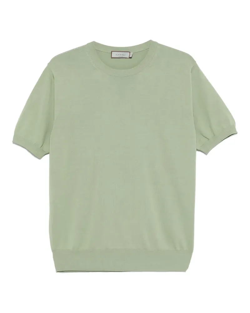 Canali Gestricktes T-Shirt - Grün Grün