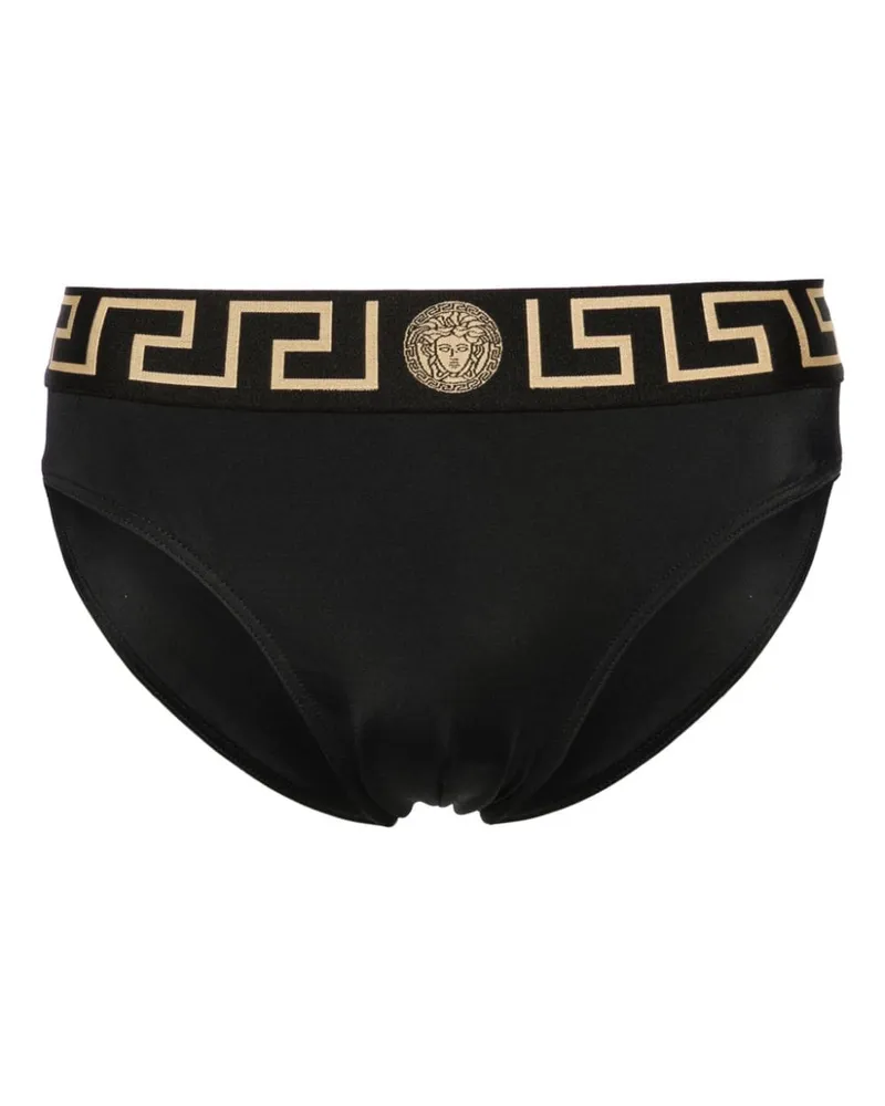 Versace Badehose mit Greca-Rand - Schwarz Schwarz
