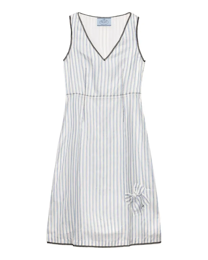 Prada striped dress with bow - Weiß Weiß