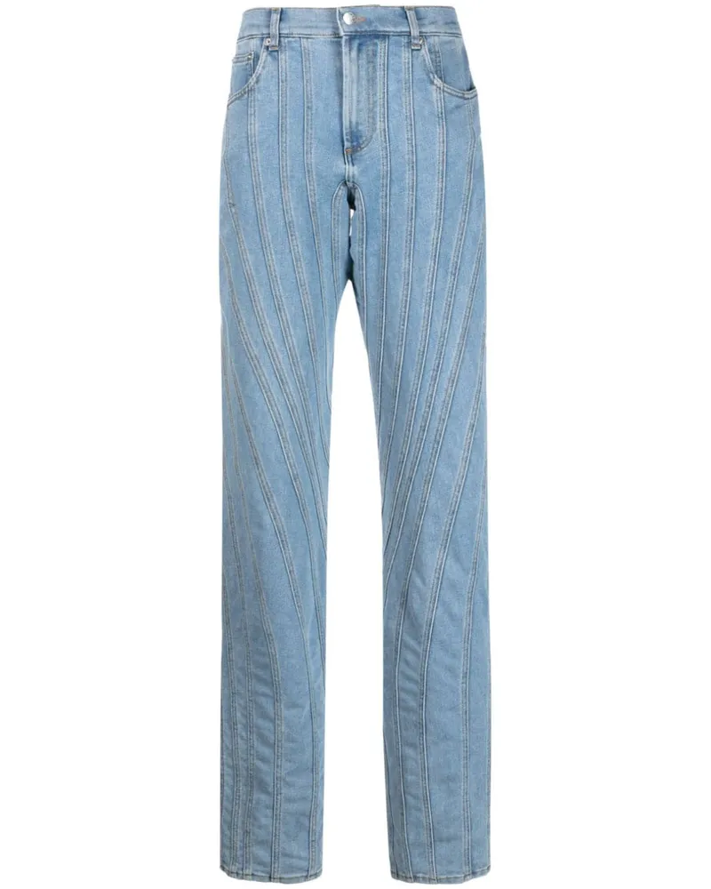 Thierry Mugler Snow Spiral Jeans Blau