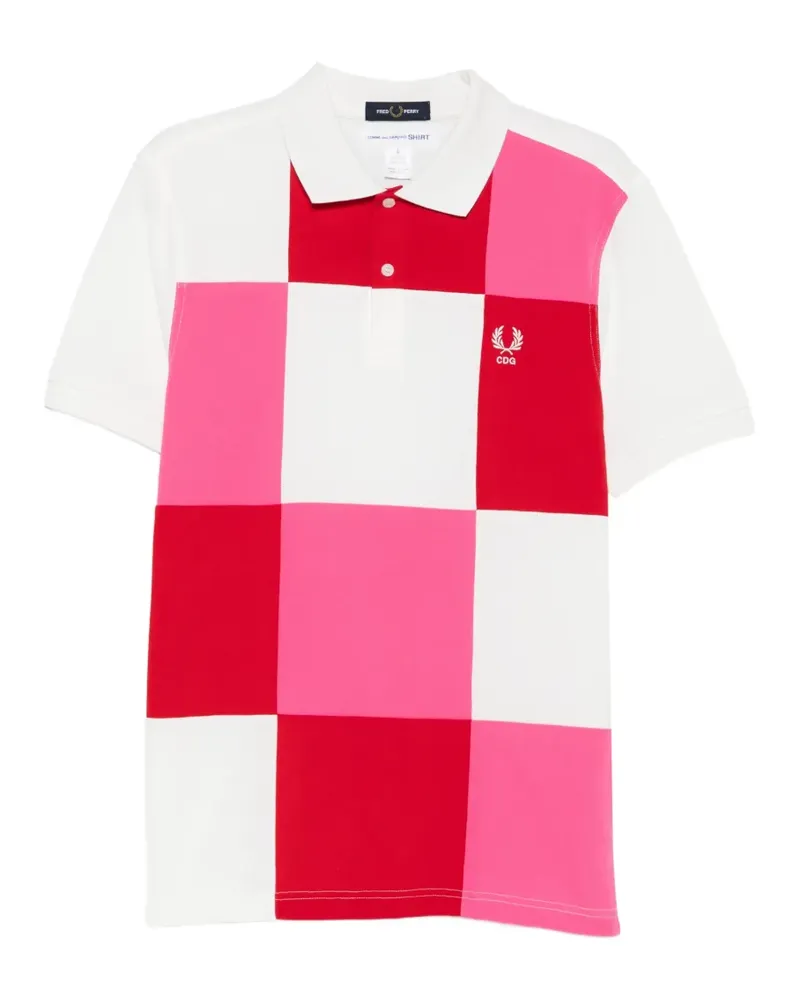 Comme des Garçons x Fred Perry Poloshirt im Patchwork-Look - Rosa Rosa