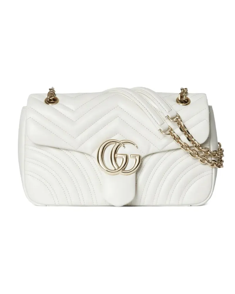 Gucci chevron GG marmont shoulder bag - Weiß Weiß