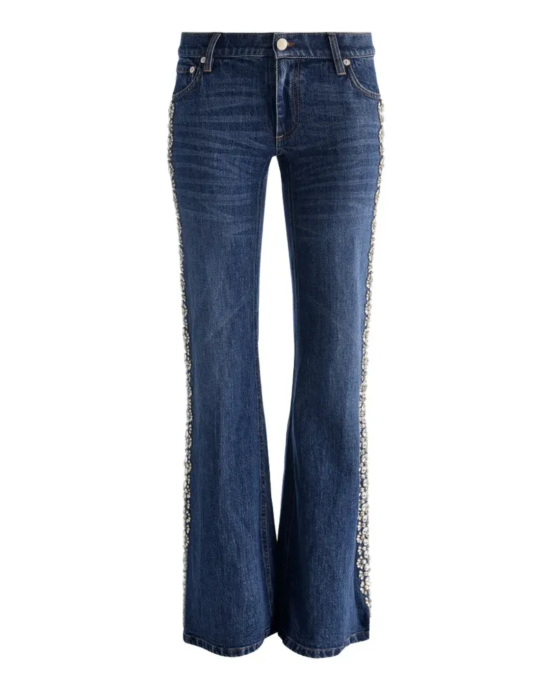 Alice + Olivia Emryn crystal-embellished flared jeans - Blau Blau
