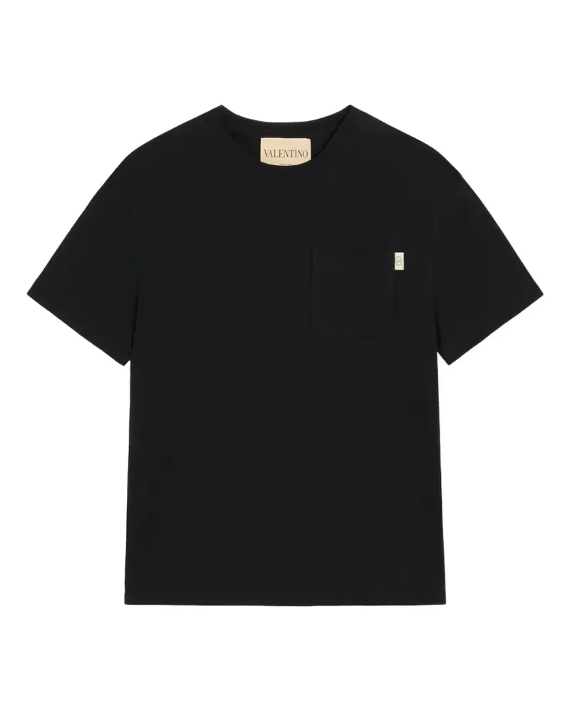 Valentino Garavani T-Shirt aus Baumwolljersey mit VLogo Signature-Etikett - Schwarz Schwarz