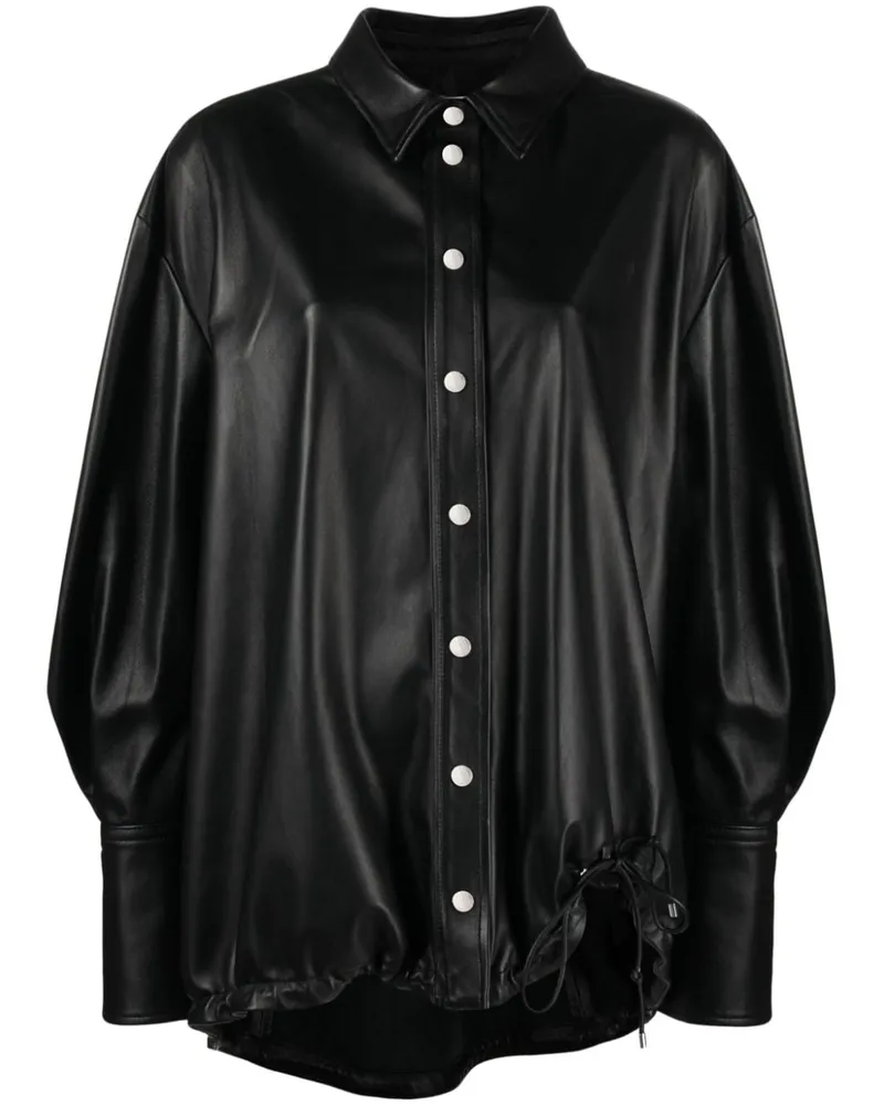 ATTICO Hemdjacke aus Leder - Schwarz Schwarz