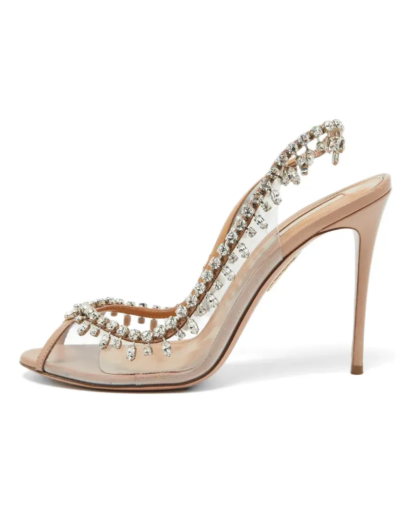 Aquazzura Temptation crystal-embellished sandals - Nude Nude