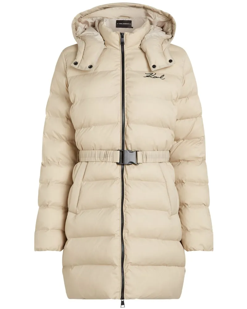 Karl Lagerfeld Gesteppte Signature Jacke - Nude Nude