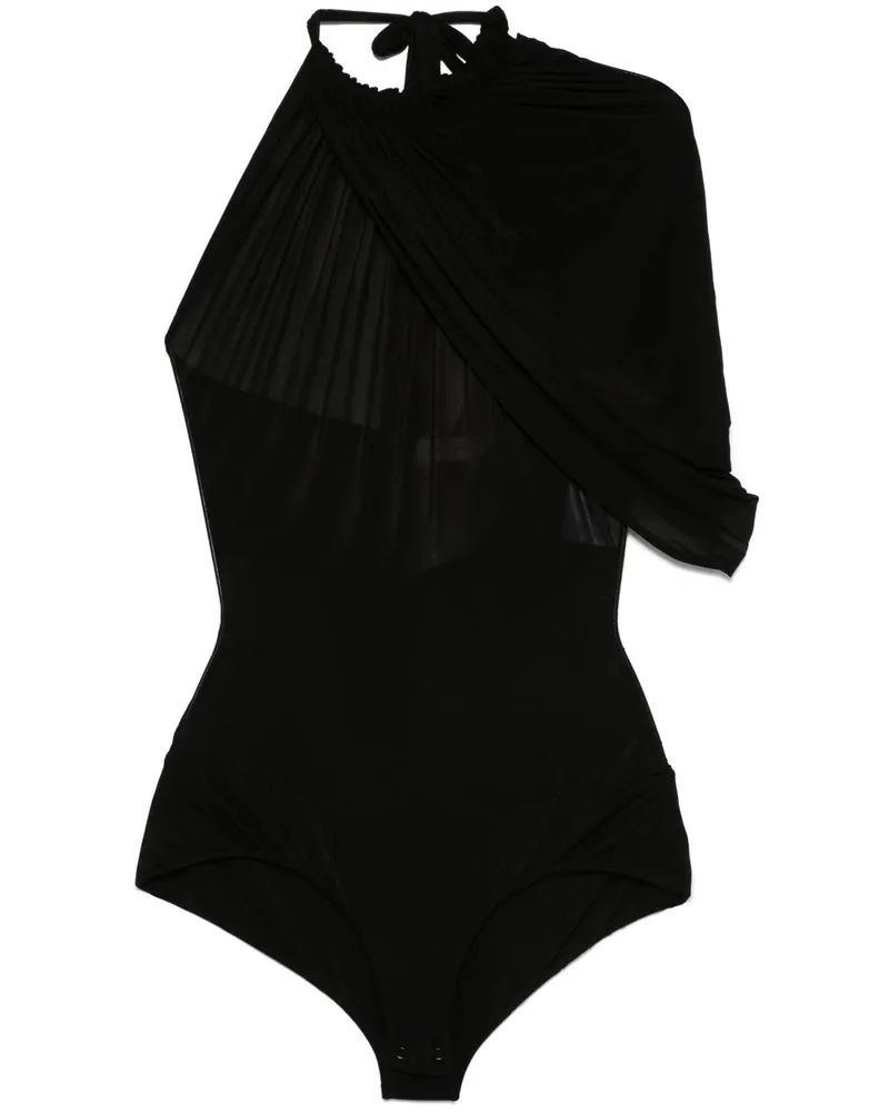 Magda Butrym Neckholder-Body mit Cape-Effekt - Schwarz Schwarz