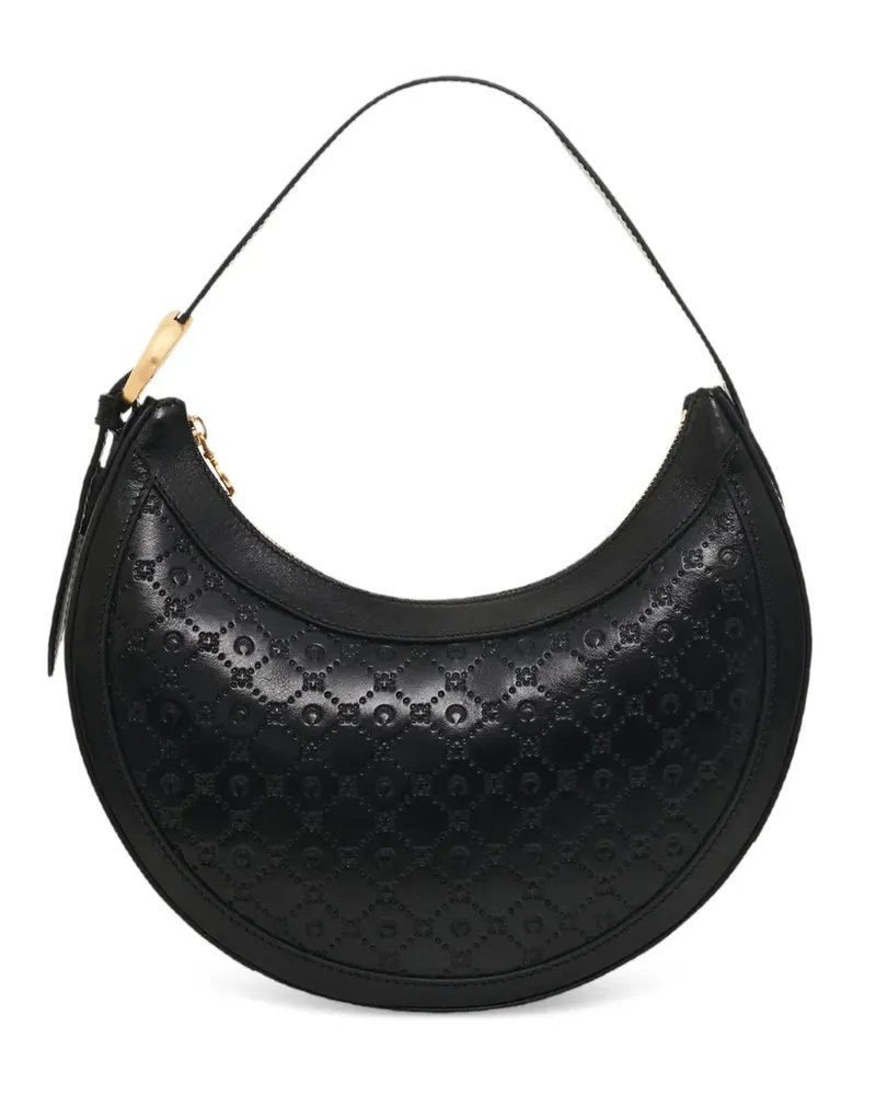 Marine Serre Schultertasche mit Monogramm-Prägung - Schwarz Schwarz
