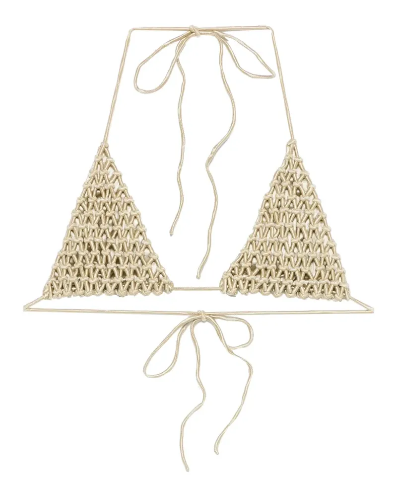 Isa Boulder macramé triangle bikini top - Nude Nude