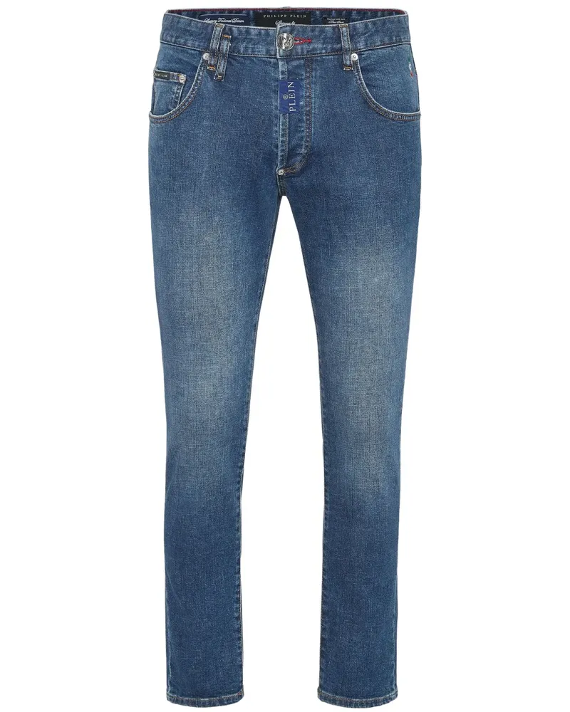 Philipp Plein Jeans mit Logo-Schild - Blau Blau