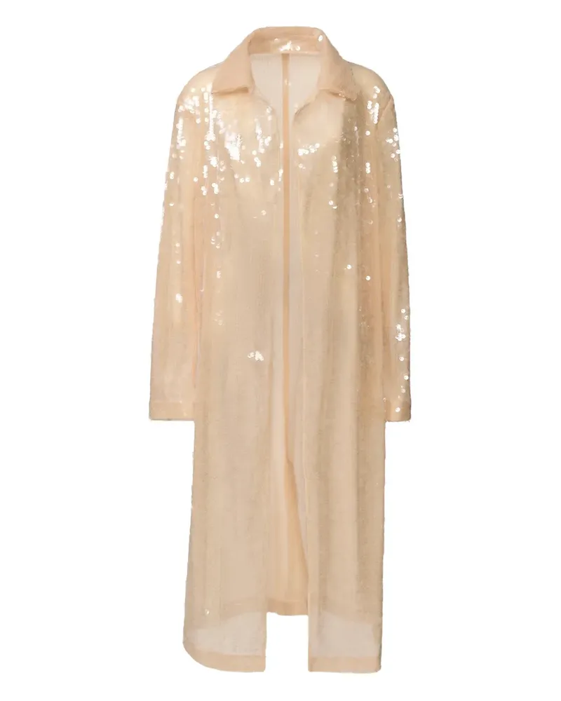 Fabiana Filippi sequin-embellished coat - Nude Nude