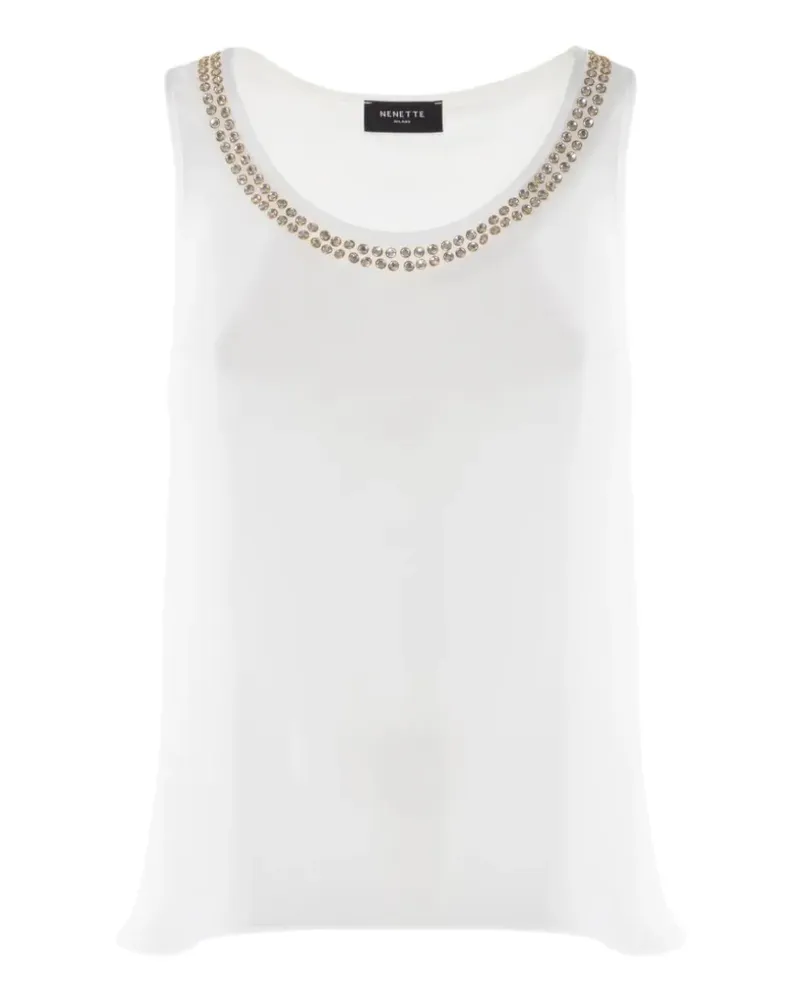 NENETTE Ärmelloses Foxy Top mit Kristallen - Weiß Weiß