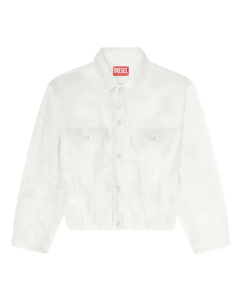 Diesel elasticated trucker jacket in denim - Weiß Weiß
