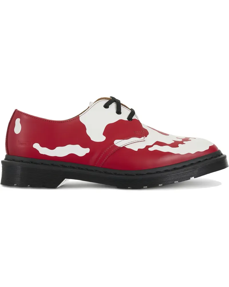 Dr.Martens 1461 Derby-Schuhe mit Totenkopf - Rot Rot