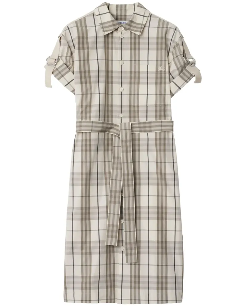 Burberry Kariertes Hemdkleid - Weiß Weiß