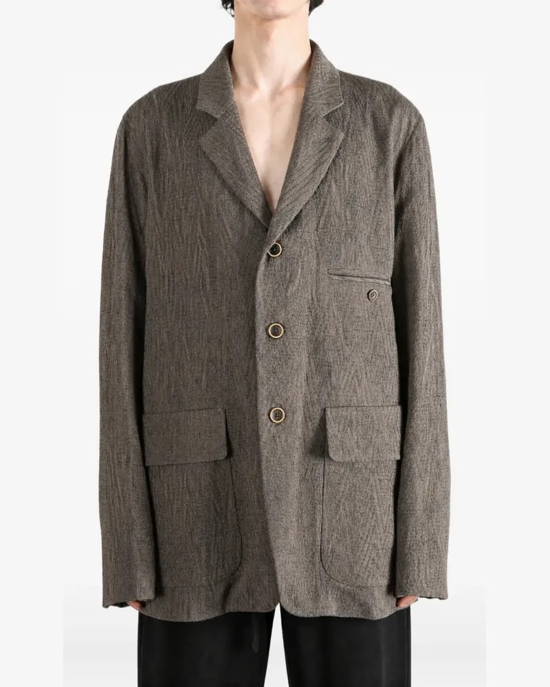 Uma Wang Jacke mit fallendem Revers - Grau Grau