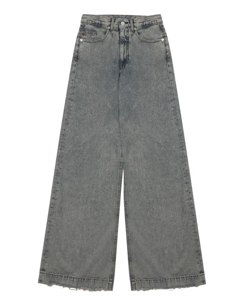 nine:inthe:morning faded frayed-hem jeans - Blau Blau