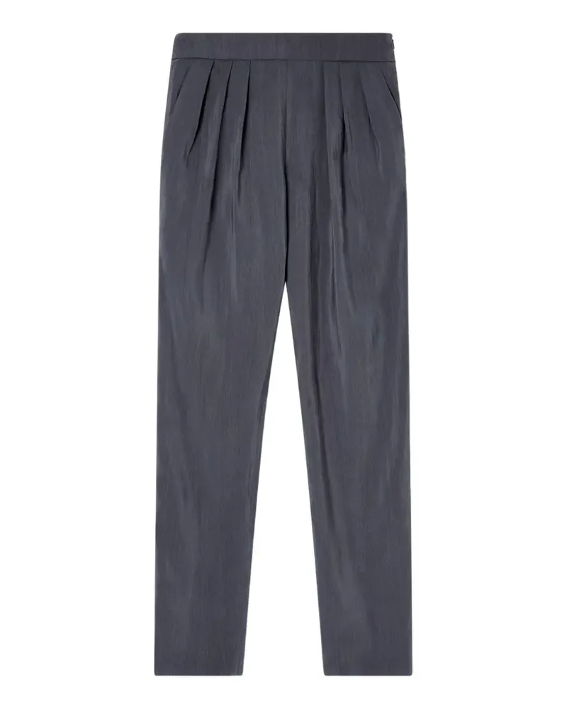 Giorgio Armani Bundfaltenhose mit Knitteroptik - Grau Grau