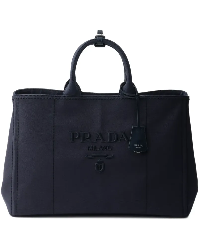 Prada Shopper mit Logo-Prägung - Blau Blau