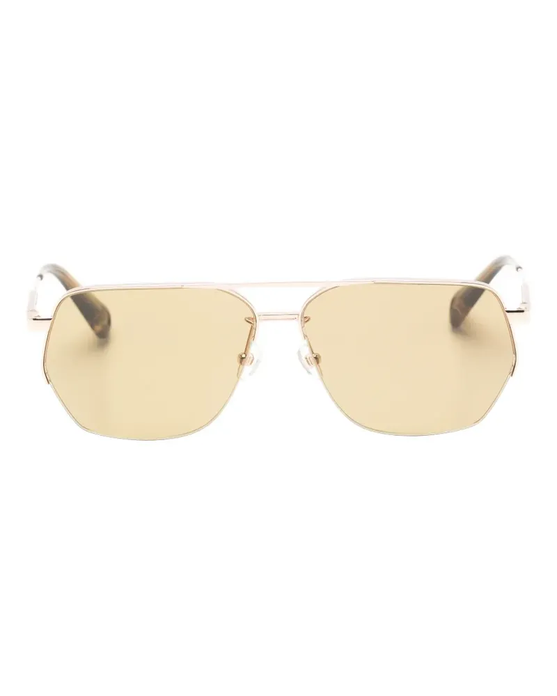 Jacquemus Aviador Sonnenbrille mit geometrischem Gestell - Gold Gold