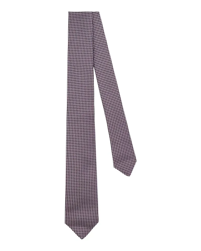 Kiton micro-check tie - Violett Violett