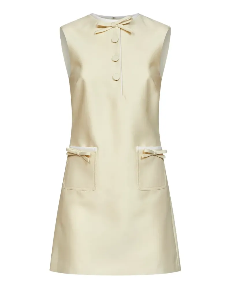 Self-Portrait bow-detail sleeveless mini dress - Gelb Gelb