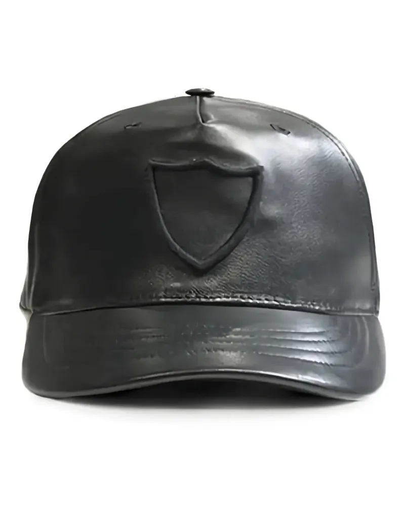 HTC Hollywood Trading Company logo-embroidered leather baseball cap - Schwarz Schwarz