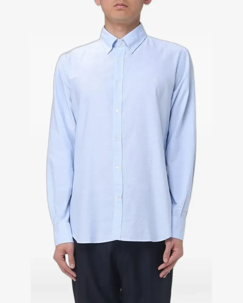 Brooksfield logo-embroidered button-down shirt - Blau Blau