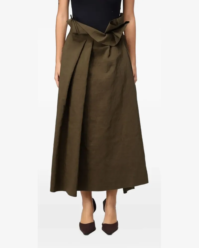 TER ET BANTINE pleated high-waist maxi skirt - Grün Grün