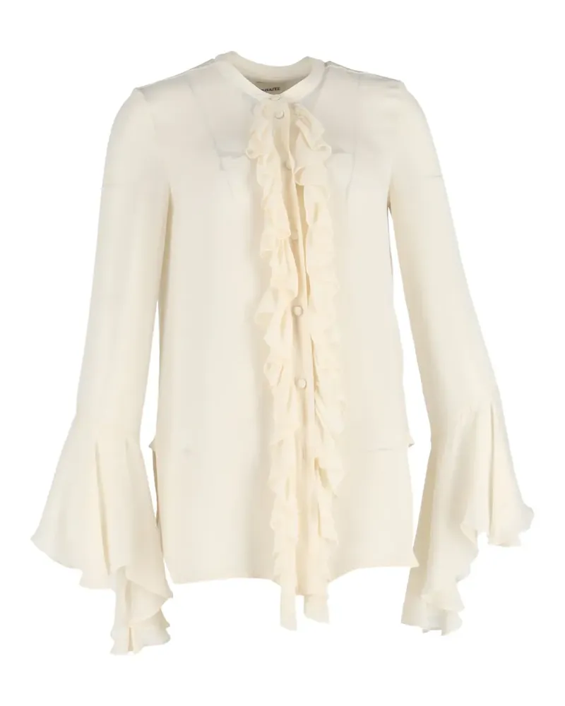 KHAITE Seidenhemd mit Rüschen - Nude Nude