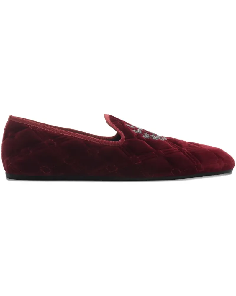 Burberry Gesteppte Estate Loafer mit Wappen - Rot Rot
