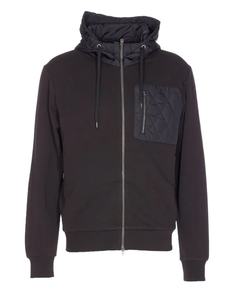 Herno Sweatshirtjacke mit gestepptem Einsatz - Schwarz Schwarz