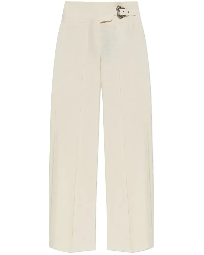Versace Jeans Hose mit Barock-Schnalle - Weiß Weiß