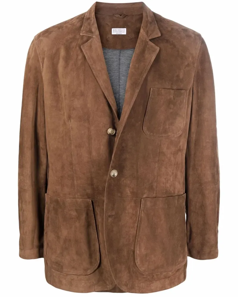 Brunello Cucinelli Sakko aus Leder - Braun Braun