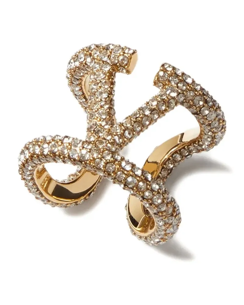 Valentino Garavani VLogo Signature Ring mit Kristallen - Gold Gold