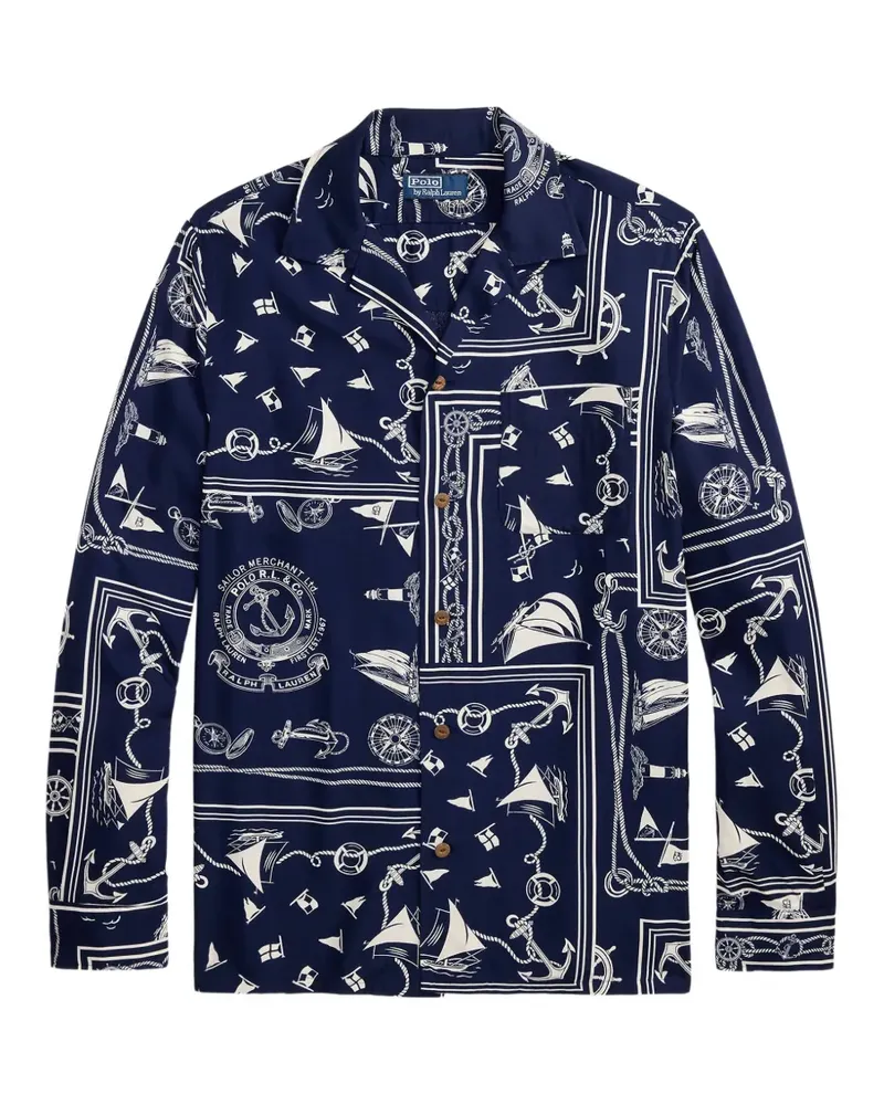 Ralph Lauren Patchwork-Hemd mit Marine-Print - Blau Blau