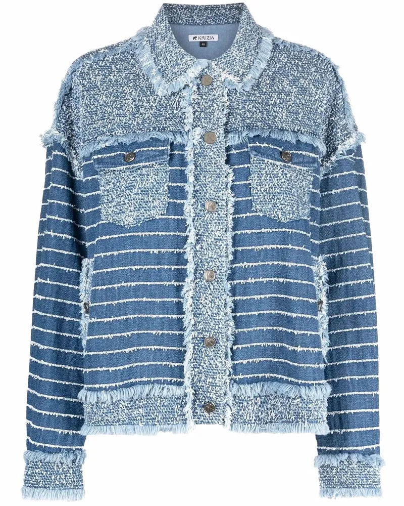 KRIZIA Jeanshemdjacke mit Einsätzen - Blau Blau