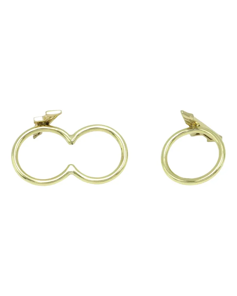 ELLERY geometric-bar double-band rings - Gold Gold