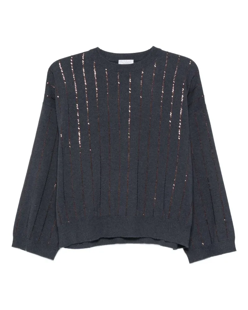 Brunello Cucinelli Verzierter Pullover - Blau Blau