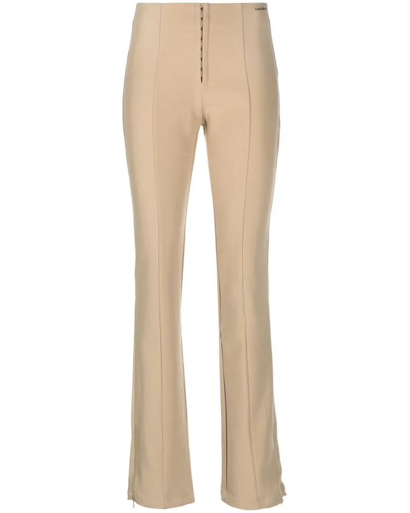 Calvin Klein Schmale High-Waist-Hose Nude