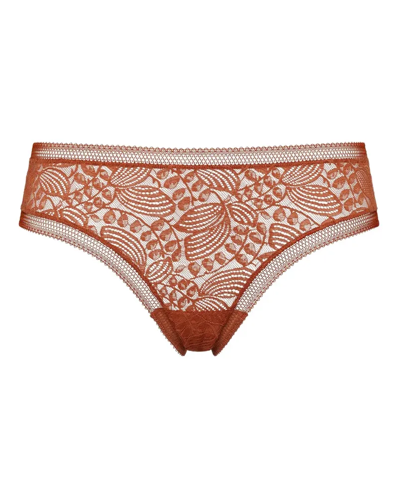 Eres Tanga mit Blumenspitze - Braun Braun