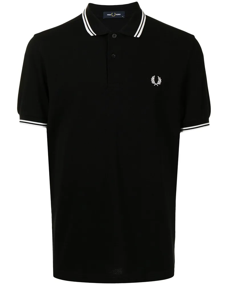 Fred Perry Twin Tipped Poloshirt - Schwarz Schwarz