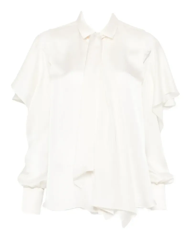 Sacai pussy-bow collar shirt - Nude Nude