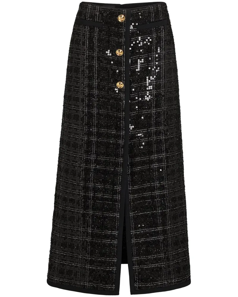 Giambattista Valli Maxirock mit Pailletten - Schwarz Schwarz