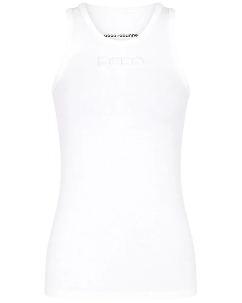 Paco Rabanne Tanktop mit Logo-Print - Weiß Weiß