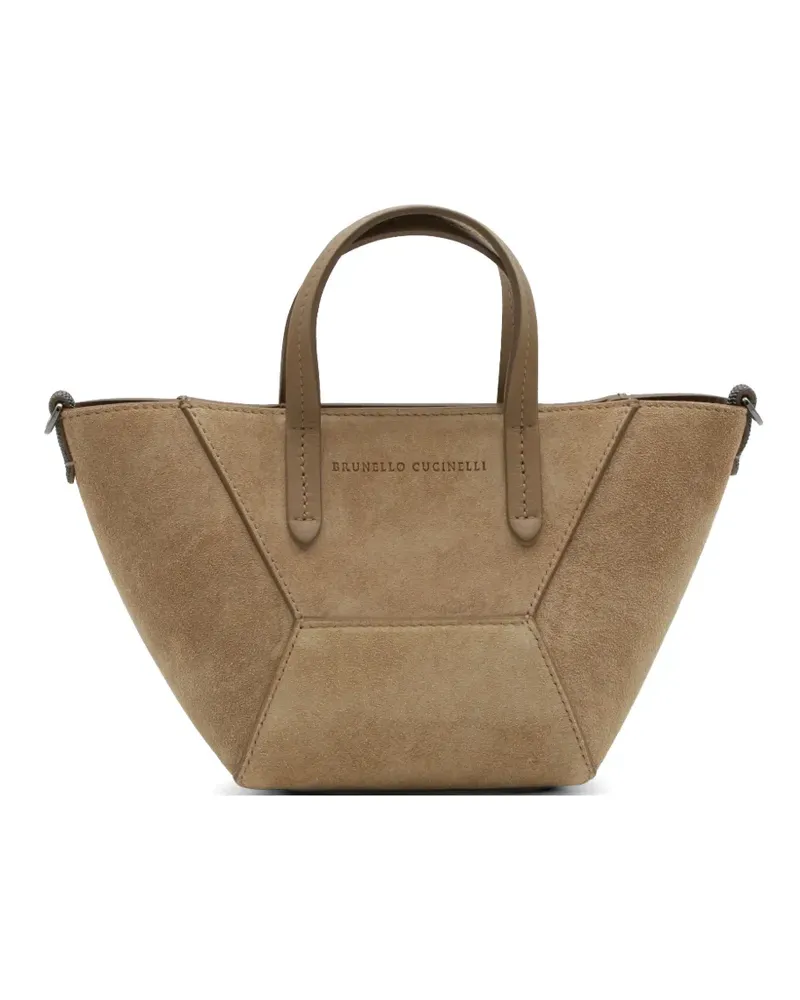 Brunello Cucinelli suede panelled tote bag - Braun Braun