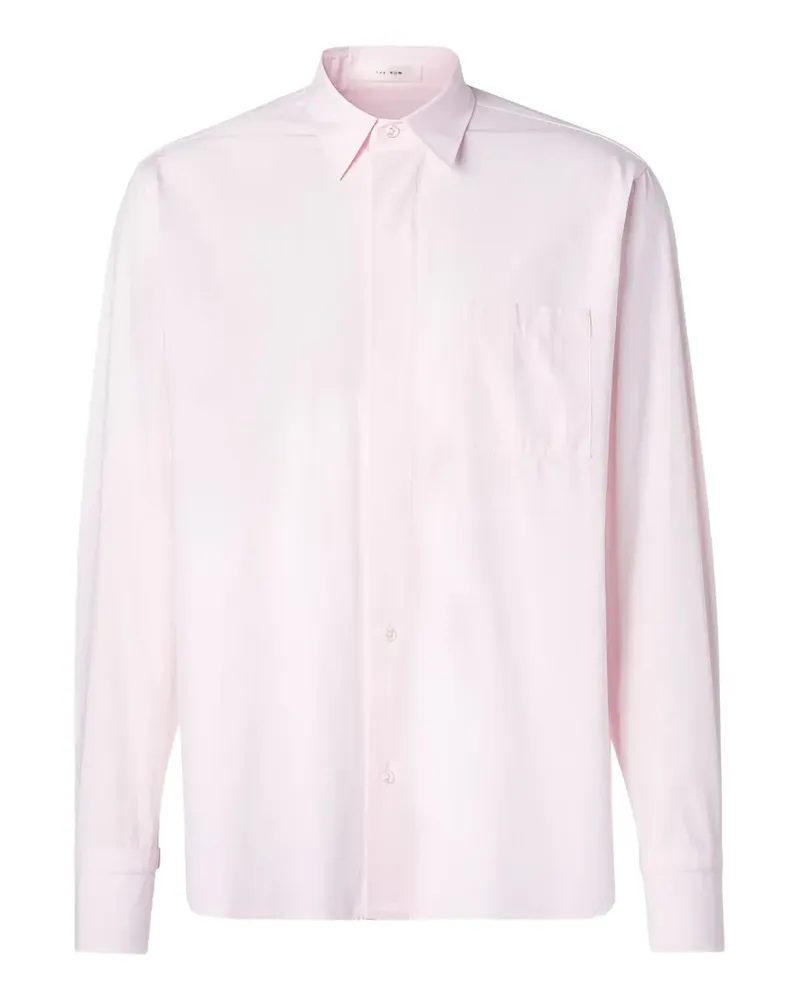 The Row Marek chest-pocket button-down cotton shirt - Rosa Rosa