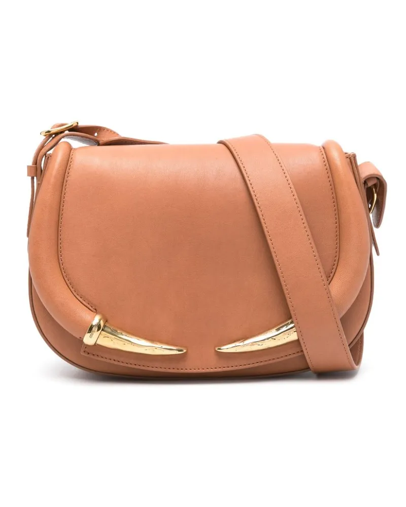 Roberto Cavalli Kleine Fang Schultertasche - Braun Braun